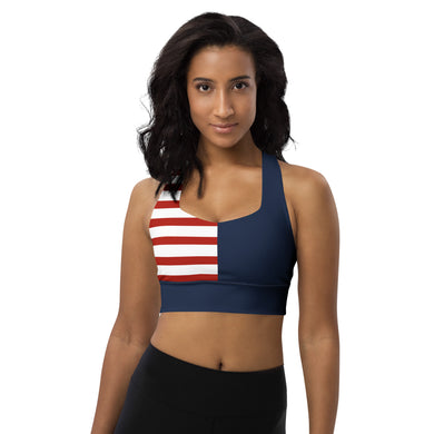 Longline sports bra Red, White and Blue - SAVANNAHWOOD