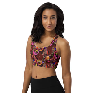 Longline sports bra Handful of Flowers - SAVANNAHWOOD
