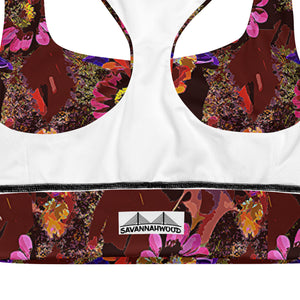 Longline sports bra Handful of Flowers - SAVANNAHWOOD