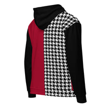 Unisex zip hoodie Red and Houndstooth - SAVANNAHWOOD