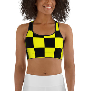 Savannahwood Black and Yellow Busy Bee Sports Bra - SAVANNAHWOOD