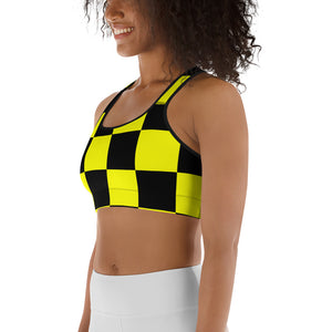 Savannahwood Black and Yellow Busy Bee Sports Bra - SAVANNAHWOOD