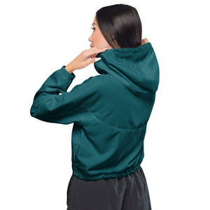 Women’s cropped windbreaker Sherpa Blue/Black - SAVANNAHWOOD