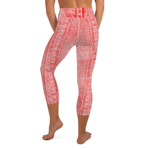 Yoga Capri Leggings Denim Red - SAVANNAHWOOD