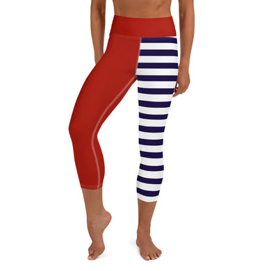 Yoga Capri Leggings Red, White and Blue - SAVANNAHWOOD