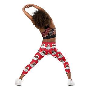Kid's Leggings African American Santa Red - SAVANNAHWOOD