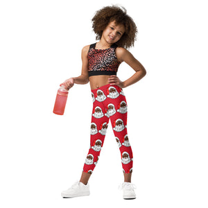 Kid's Leggings African American Santa Red - SAVANNAHWOOD