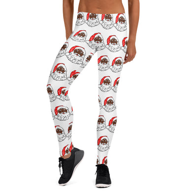 Leggings African American Santa White - SAVANNAHWOOD