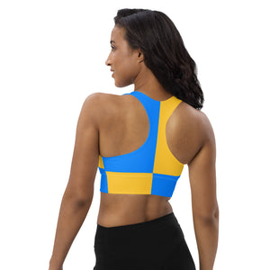 Longline sports bra Blue and Gold - SAVANNAHWOOD