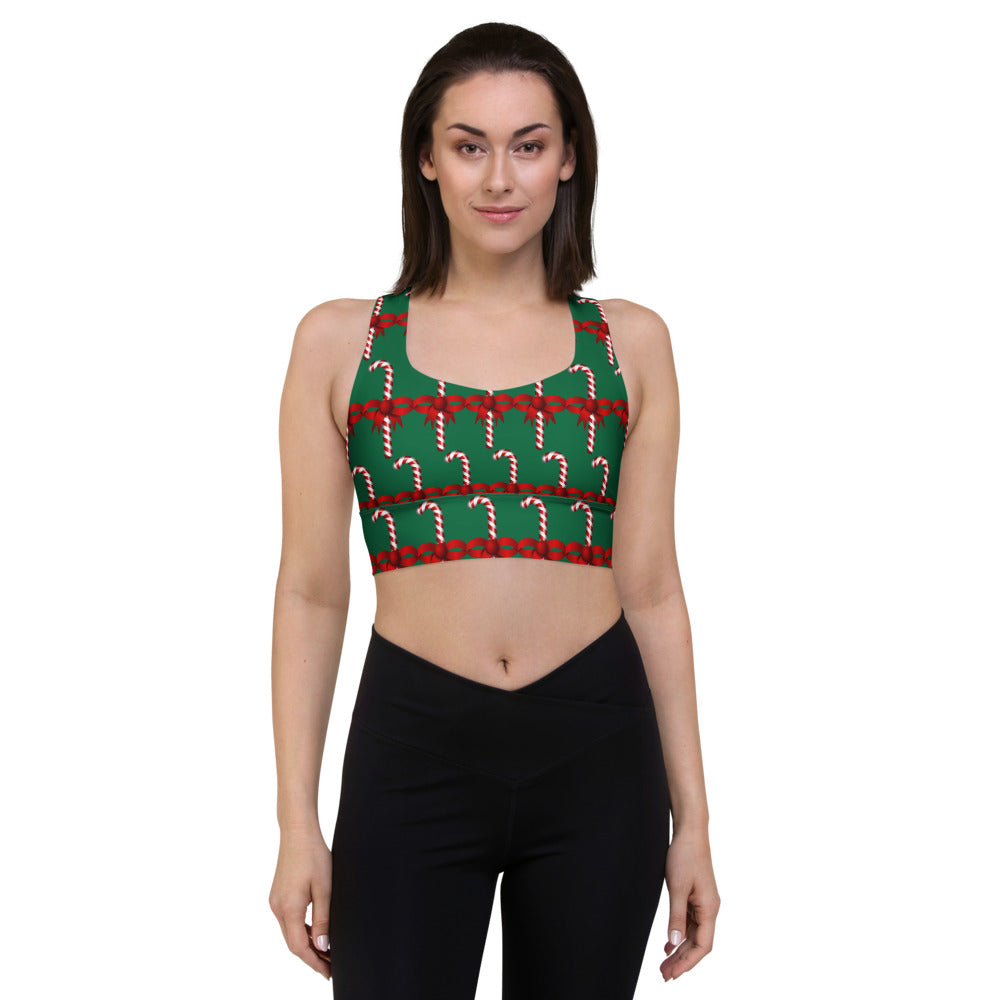 Longline Candy Cane sports bra - SAVANNAHWOOD