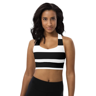 Longline sports bra BW Stripe - SAVANNAHWOOD