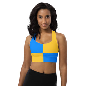 Longline sports bra Blue and Gold - SAVANNAHWOOD