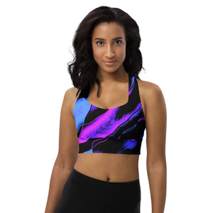 Dancing Blue Long line Sports Bra - SAVANNAHWOOD