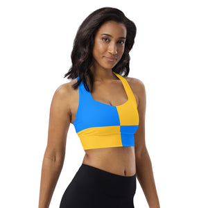 Longline sports bra Blue and Gold - SAVANNAHWOOD