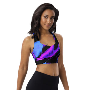 Dancing Blue Long line Sports Bra - SAVANNAHWOOD
