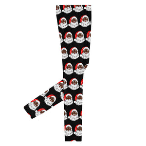 Men's Leggings African American Printed Santa - SAVANNAHWOOD