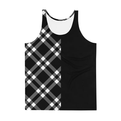 Unisex Tank Top Black and White Gingham - SAVANNAHWOOD
