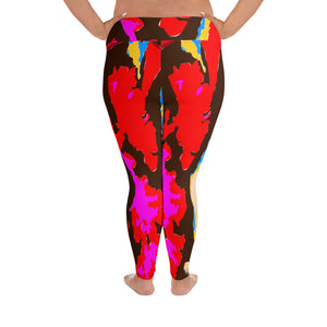 All-Over Print Plus Size Leggings Splash - SAVANNAHWOOD