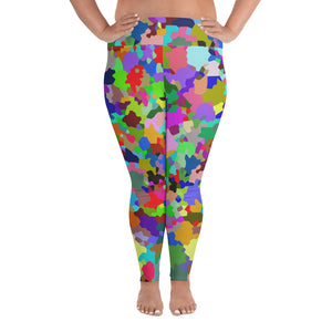 All-Over Print Plus Size Leggings Speckle - SAVANNAHWOOD