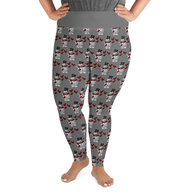 Plus Size Leggings Snowman Gray - SAVANNAHWOOD