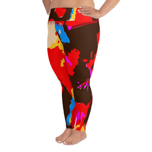 All-Over Print Plus Size Leggings Splash - SAVANNAHWOOD