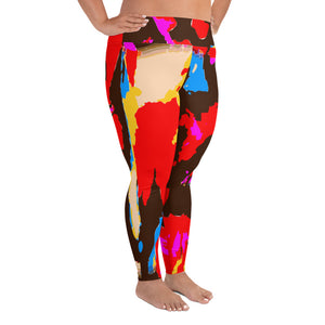 All-Over Print Plus Size Leggings Splash - SAVANNAHWOOD