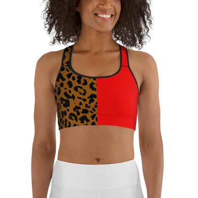Sports bra Leopard and Red - SAVANNAHWOOD
