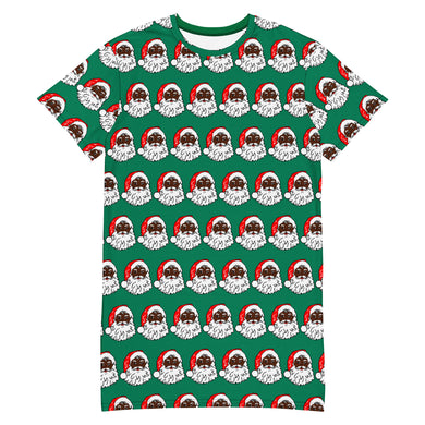 T-shirt dress African American Santa Green - SAVANNAHWOOD