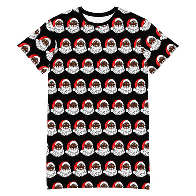 T-shirt dress African American Santa Black - SAVANNAHWOOD