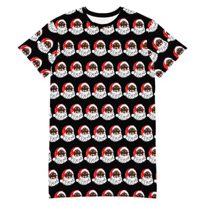 T-shirt dress African American Santa Black - SAVANNAHWOOD