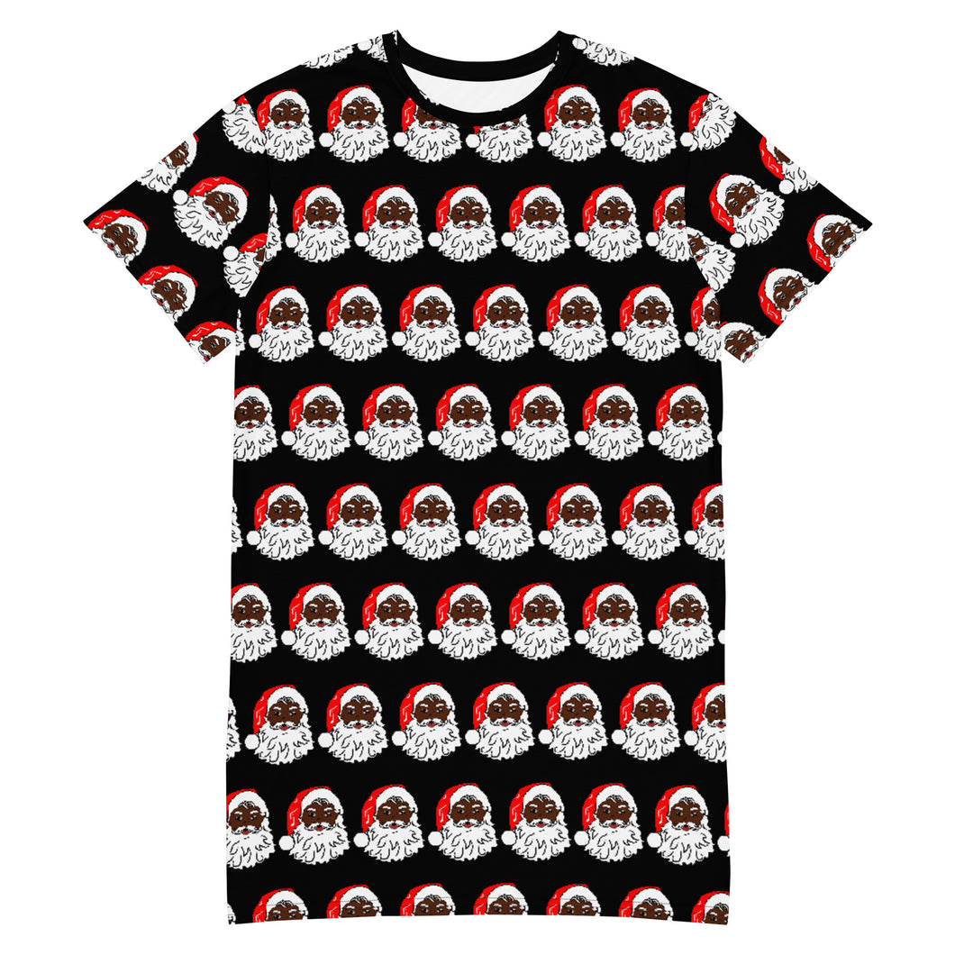 T-shirt dress African American Santa Black - SAVANNAHWOOD