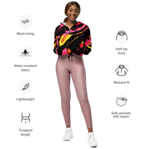 Women’s cropped windbreaker Pretty Pink - SAVANNAHWOOD