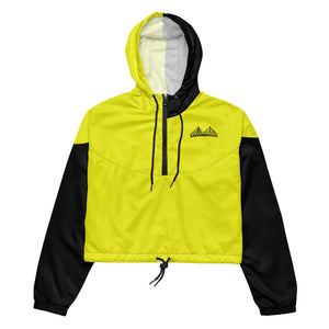 Women’s cropped windbreaker Neon Yellow and Black - SAVANNAHWOOD