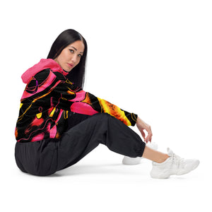 Women’s cropped windbreaker Pretty Pink - SAVANNAHWOOD