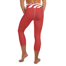 Yoga Capri Leggings Red and White Zebra Print - SAVANNAHWOOD