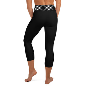 Yoga Capri Leggings Black and White Gingham - SAVANNAHWOOD