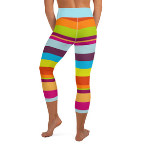 Yoga Capri Leggings Striped - SAVANNAHWOOD