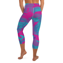 Teal, Purple and Hot Pink Camouflage Yoga Capri Leggings - SAVANNAHWOOD
