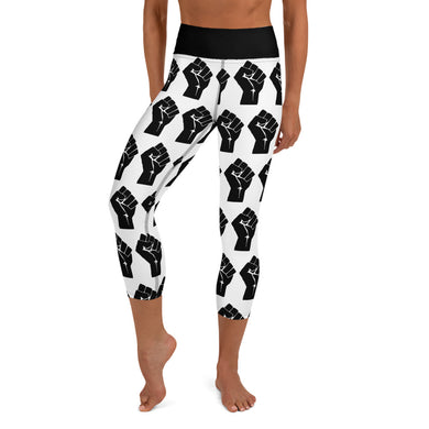 Yoga Capri Leggings raised fist - SAVANNAHWOOD