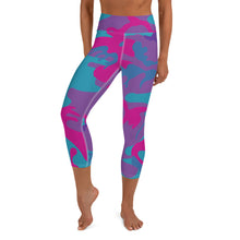 Teal, Purple and Hot Pink Camouflage Yoga Capri Leggings - SAVANNAHWOOD