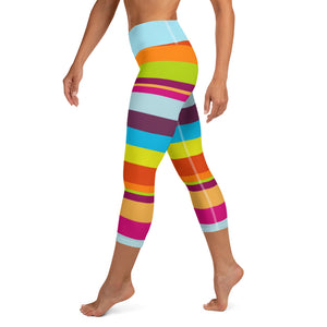 Yoga Capri Leggings Striped - SAVANNAHWOOD