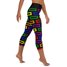 Yoga Capri Leggings Colorful Blocks - SAVANNAHWOOD