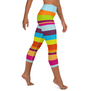 Yoga Capri Leggings Striped - SAVANNAHWOOD