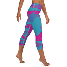 Teal, Purple and Hot Pink Camouflage Yoga Capri Leggings - SAVANNAHWOOD
