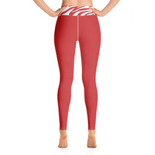 Yoga Leggings Red and White Zebra Printed - SAVANNAHWOOD