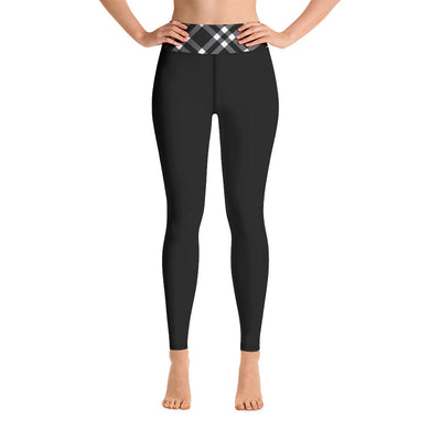 Yoga Leggings Black and White Gingham - SAVANNAHWOOD