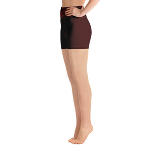 Burgundy Camouflage Yoga Shorts - SAVANNAHWOOD