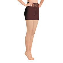 Burgundy Camouflage Yoga Shorts - SAVANNAHWOOD