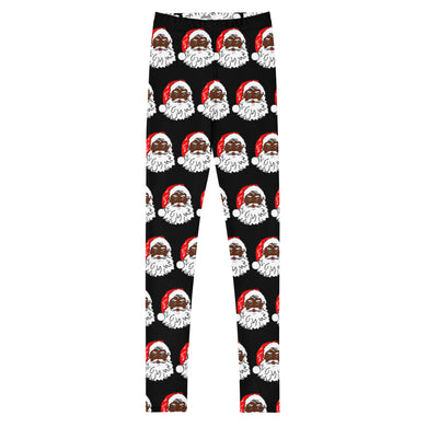 Youth Leggings African American Santa Black - SAVANNAHWOOD