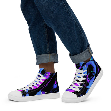 Men’s high top canvas shoes Dancing Blue - SAVANNAHWOOD